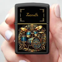 Rhythmic Blue Drums Design Zippo Lighter