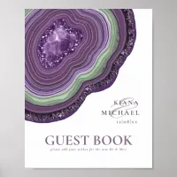 Agate Geode Glitter Guest Book Violet ID647