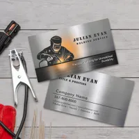 Professional Shiny Black Welding Metal Fabricator  Business Card