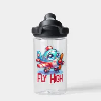 Monogrammed Cartoon plane blue | Water Bottle