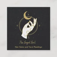 Hand and Moon Square Business Card