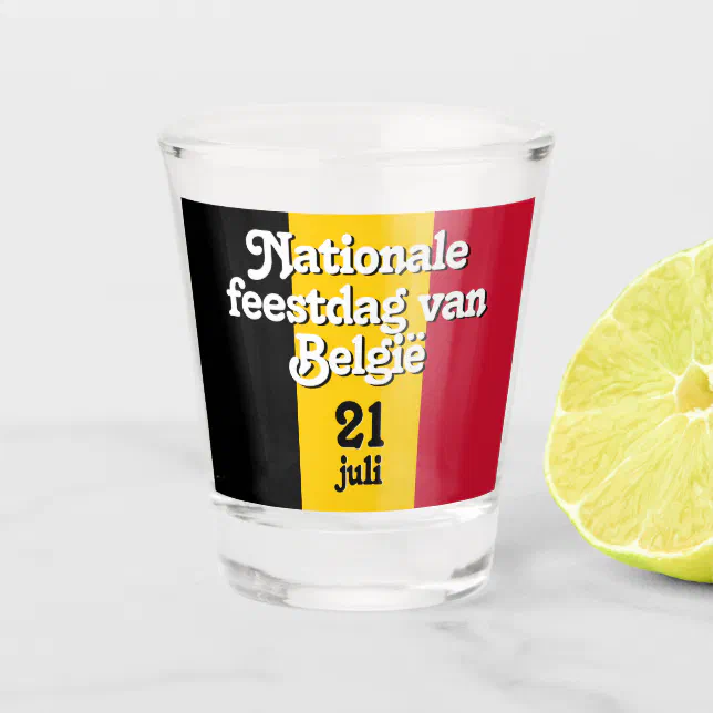 Dutch Nationale feestdag van België Belgian Flag Shot Glass