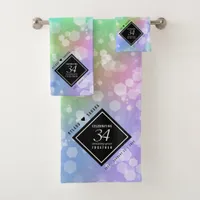 Elegant 34th Opal Wedding Anniversary Celebration Bath Towel Set