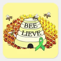 Bee-Lieve Lyme Disease Awareness Stuff Square Sticker