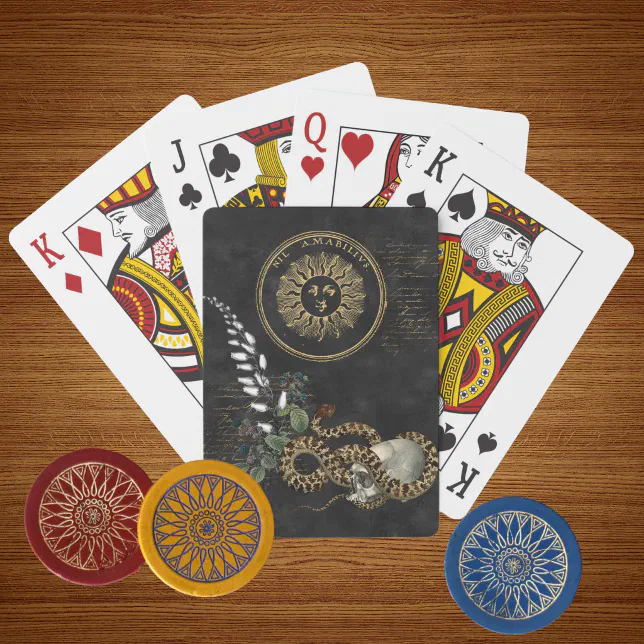 Dark Skull and Snake  Poker Cards