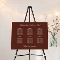 Dark Cinnamon 6 Table Seating Chart Foam Board