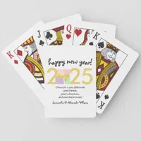 Simple Elegant New Year's Eve Party Gift Box Bow Poker Cards