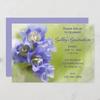 LIttle Purple Flowers Graduation Party Invitation