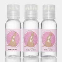 Girly Pink Kangaroo Baby Shower Hand Sanitizer