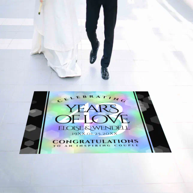 Elegant 43rd Opal Wedding Anniversary Celebration Floor Decals