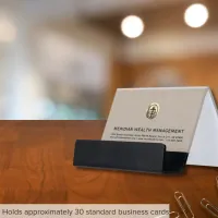 Customizable Pre-Made Gold Seal Logo Desk Business Card Holder