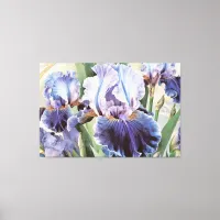 *~* Glitter Aqua IRIS Irises Vintage Floral TV2 Canvas Print