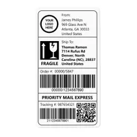 Custom Logo Branded Easy Tracking Barcode Shipping Label