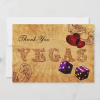 purple dice Vintage Vegas Thank You