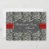 trendy red Bachelorette Party Invitations