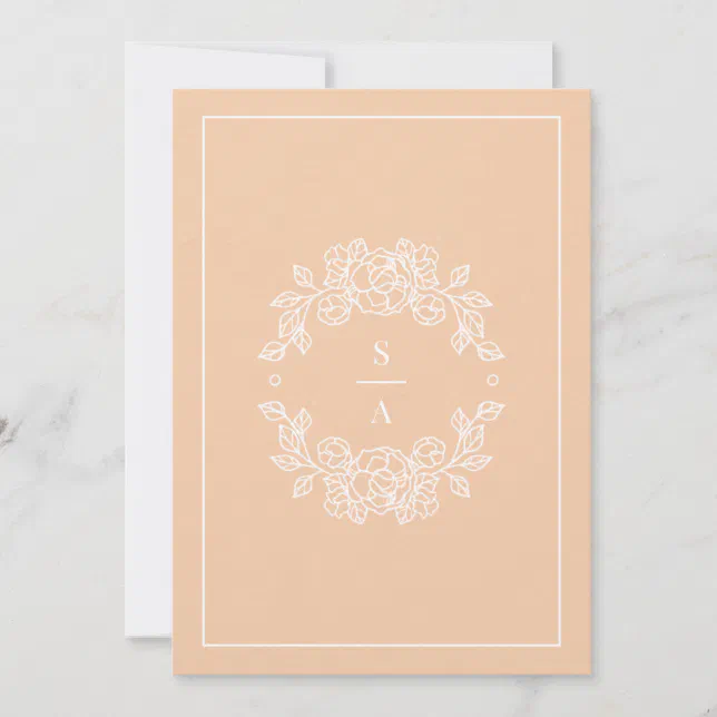 Minimalist Elegant Peach Color Save The Date Card