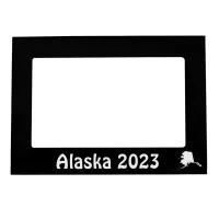 Black and White Alaska Shape Magnetic Photo Frame