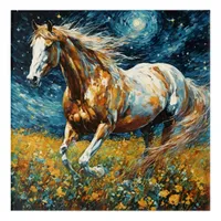 Galloping Pinto Stallion Van Gogh Acrylic Print