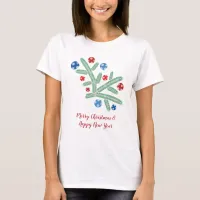 Christmas tree branch with snowflake decorations T-Shirt