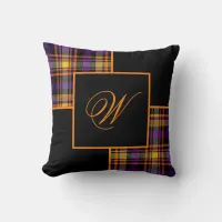 Halloween Plaid Fall Throw Pillow