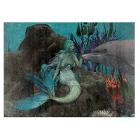 Mermaid and Dolphin Under the Sea Cutting Board