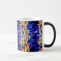 Abstract cubes purple magic mug