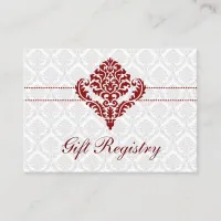 red  damask Gift registry  Cards