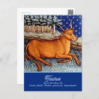 Taurus the Bull Zodiac Sign Birthday Party Postcard