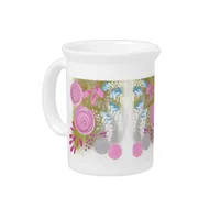 Modern Abstract Floral Beverage Pitcher