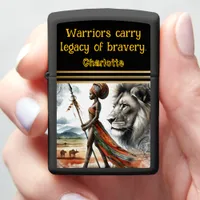 Warrior stands tall against African backdrop Zippo Lighter