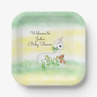 Llama and Teddy Bear Themed Baby Shower Paper Plates