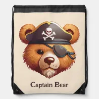 Captain Bear Drawstring Bag