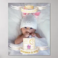 Sagittarius Newborn Baby Name Photo Stats Gold Foil Prints