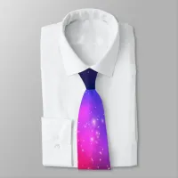 Hot Pink and Navy Blue Celestial Photo Tie