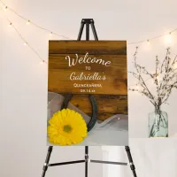 Yellow Daisy Horseshoe Country Western Quinceañera Foam Board