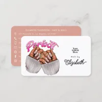 Rose Gold and Pink African American Nail Salon Business Card