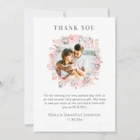 *~* AR16 Watercolor Elegant Trendy Wedding  Thank  Thank You Card