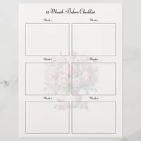 Wedding Bridal Monthly Countdown Planner Page