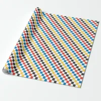 Primary Colors with Black and White Checkerboard Wrapping Paper