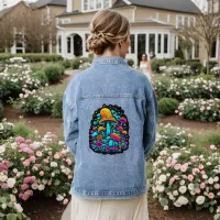 Vintage Mushrooms and Flowers Denim Jacket