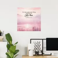 "He Made Everything Beautiful Watercolor" Sunset Poster