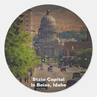 State Capital in Boise, Idaho Classic Round Sticker