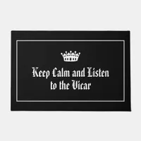 Keep Calm Listen to the Vicar Funny Church Doormat