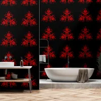 Romantic, Elegant Vintage Red Damask  Wallpaper