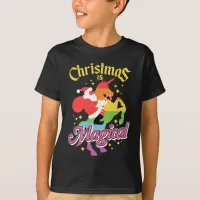 Christmas Is Magical Santa Riding Unicorn Funny T-Shirt