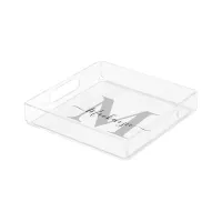 Personalize Monogram Initial Name Square Acrylic Tray