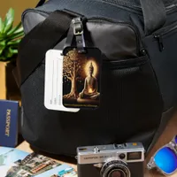 Buddha under a glowing tree  luggage tag