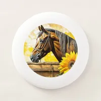 Horse and Sunflower Beautiful AI Art  Wham-O Frisbee