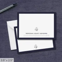 Professional Justice Scale Logo Business Note Card