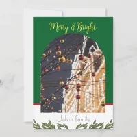 Minimalist arch photo merry christmas holiday card